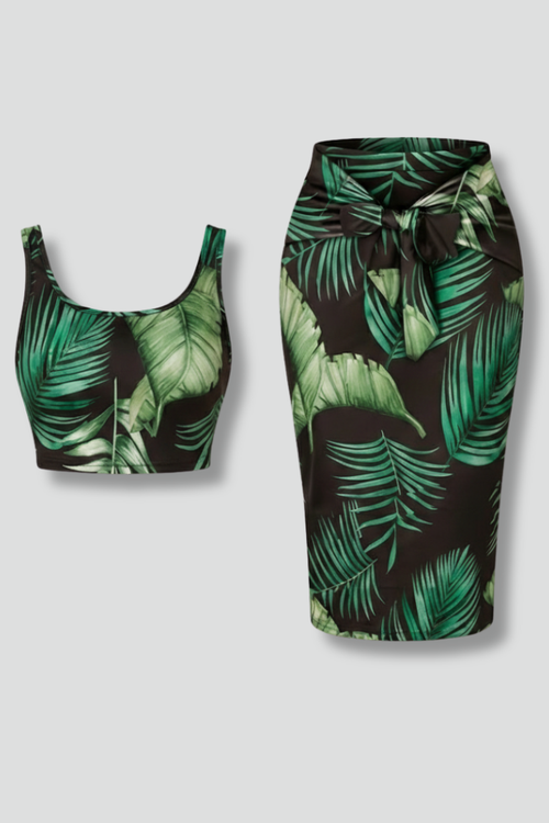 Lila | Sleek Crop Top and Midi Skirt Set