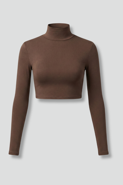 Lila | High Neck Long Sleeve Crop Top