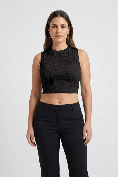 Lila | High Neck Ribbed Crop Top
