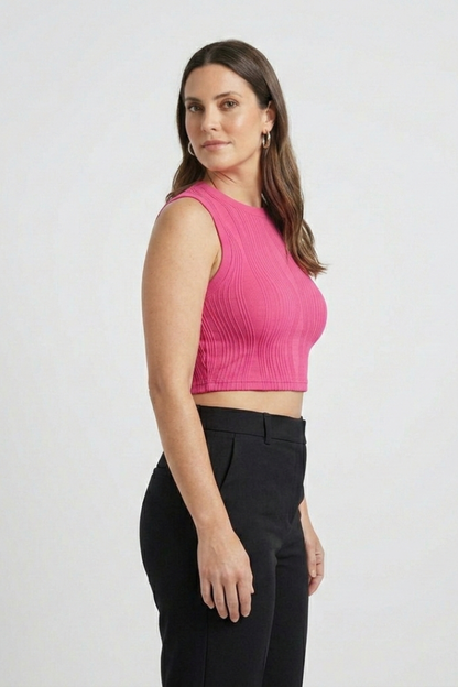 Lila | High Neck Ribbed Crop Top