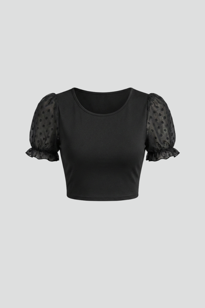 Lena | Puff Sleeve Crop Top