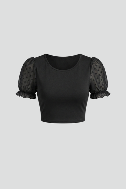 Lena | Puff Sleeve Crop Top