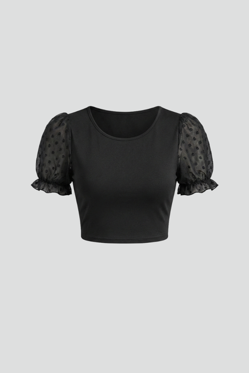 Lena | Puff Sleeve Crop Top