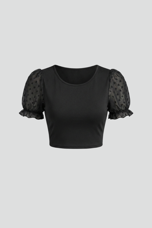 Lena | Puff Sleeve Crop Top