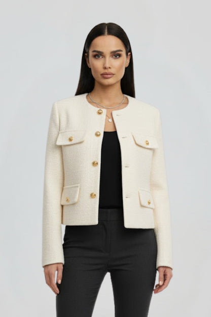 Lena | Cropped Button-Front Jacket