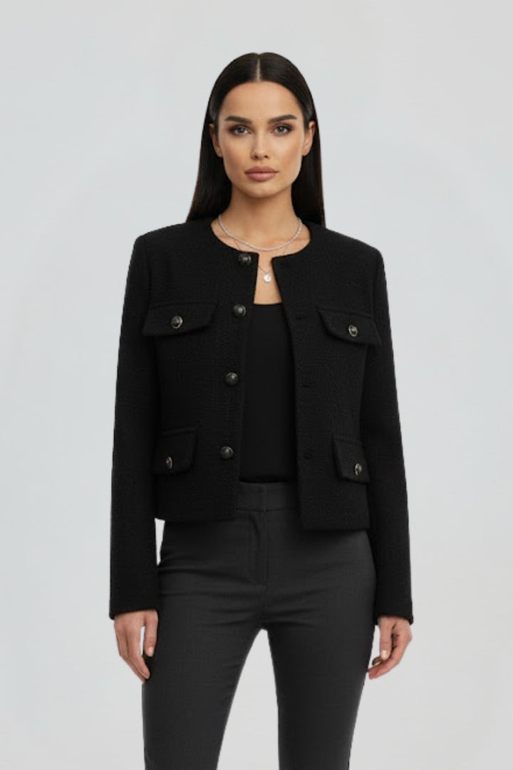 Lena | Cropped Button-Front Jacket