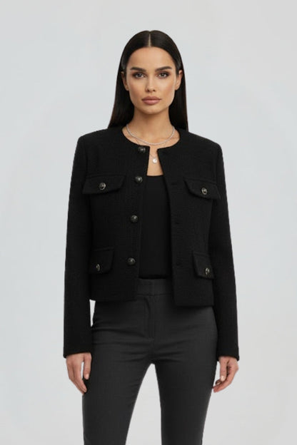 Lena | Cropped Button-Front Jacket