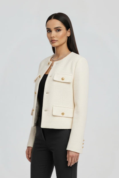 Lena | Cropped Button-Front Jacket