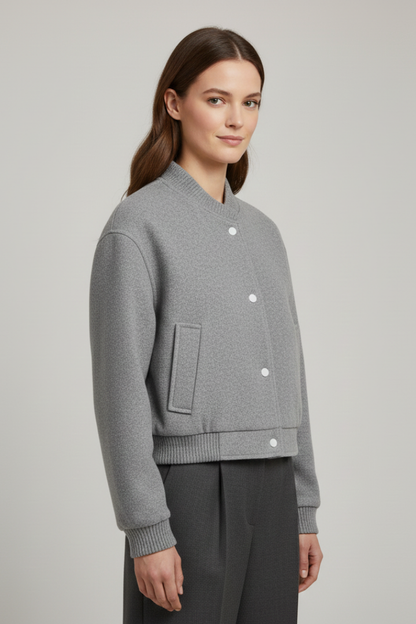 Lena | Cropped Jacket with Snap Fastening