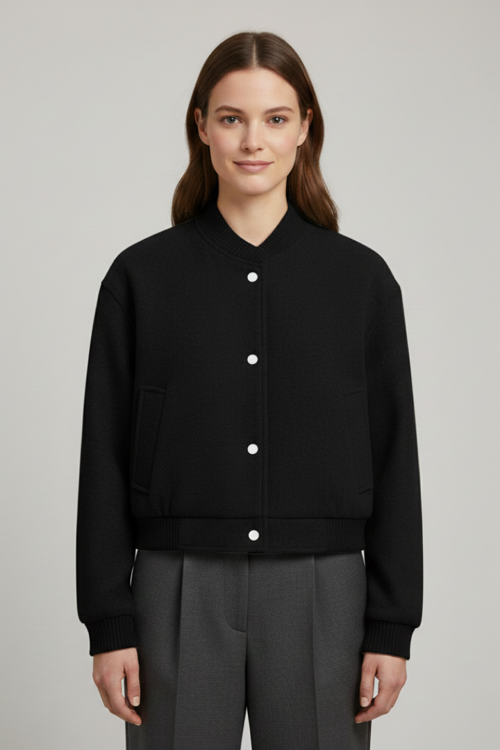 Lena | Cropped Jacket with Snap Fastening