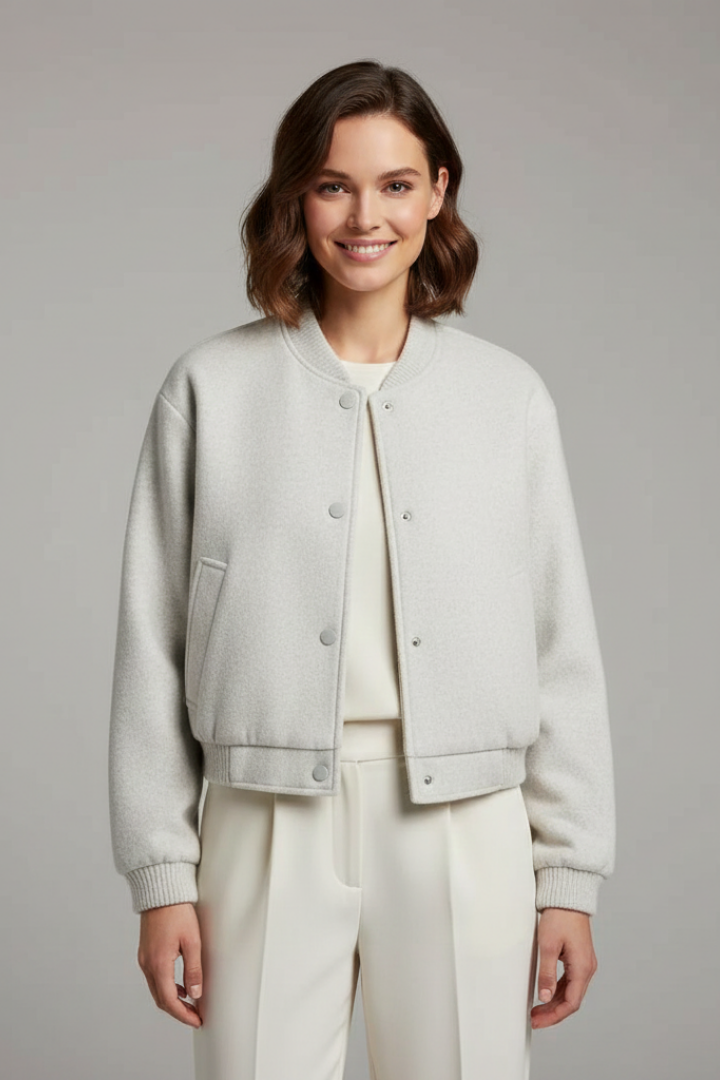 Lena | Cropped Jacket with Snap Fastening