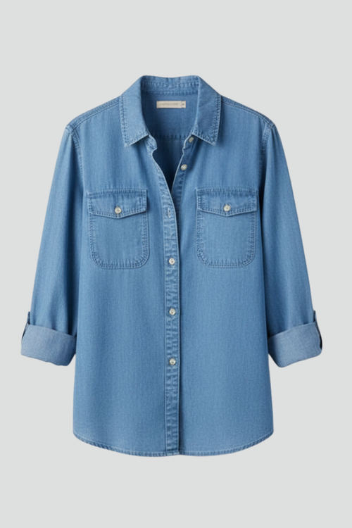 Lena | Chic Button-Front Denim Shirt