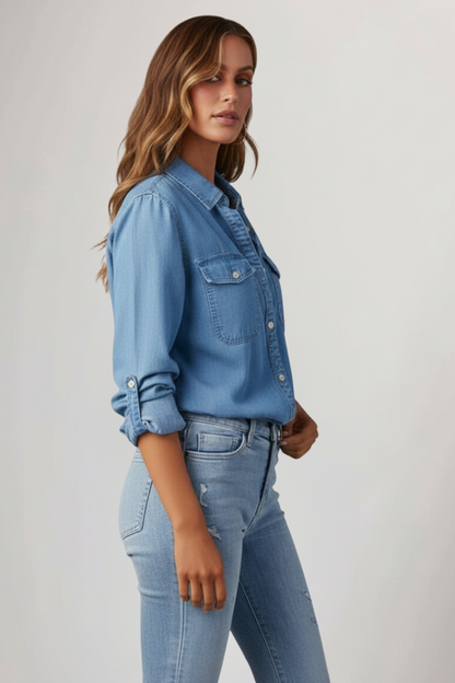Lena | Chic Button-Front Denim Shirt