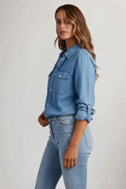 Lena | Chic Button-Front Denim Shirt