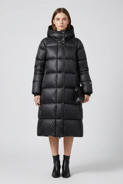 Elena | Quilted Down Coat with Hood