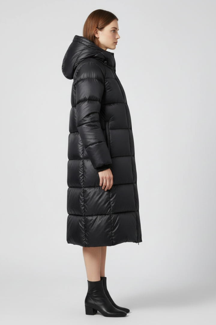 Elena | Quilted Down Coat with Hood