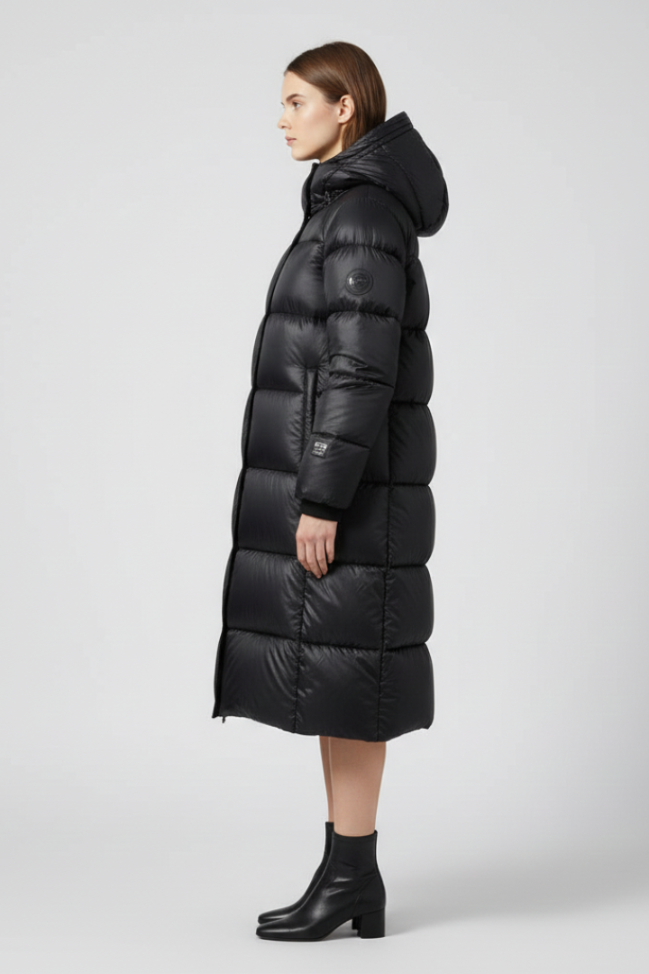 Elena | Quilted Down Coat with Hood