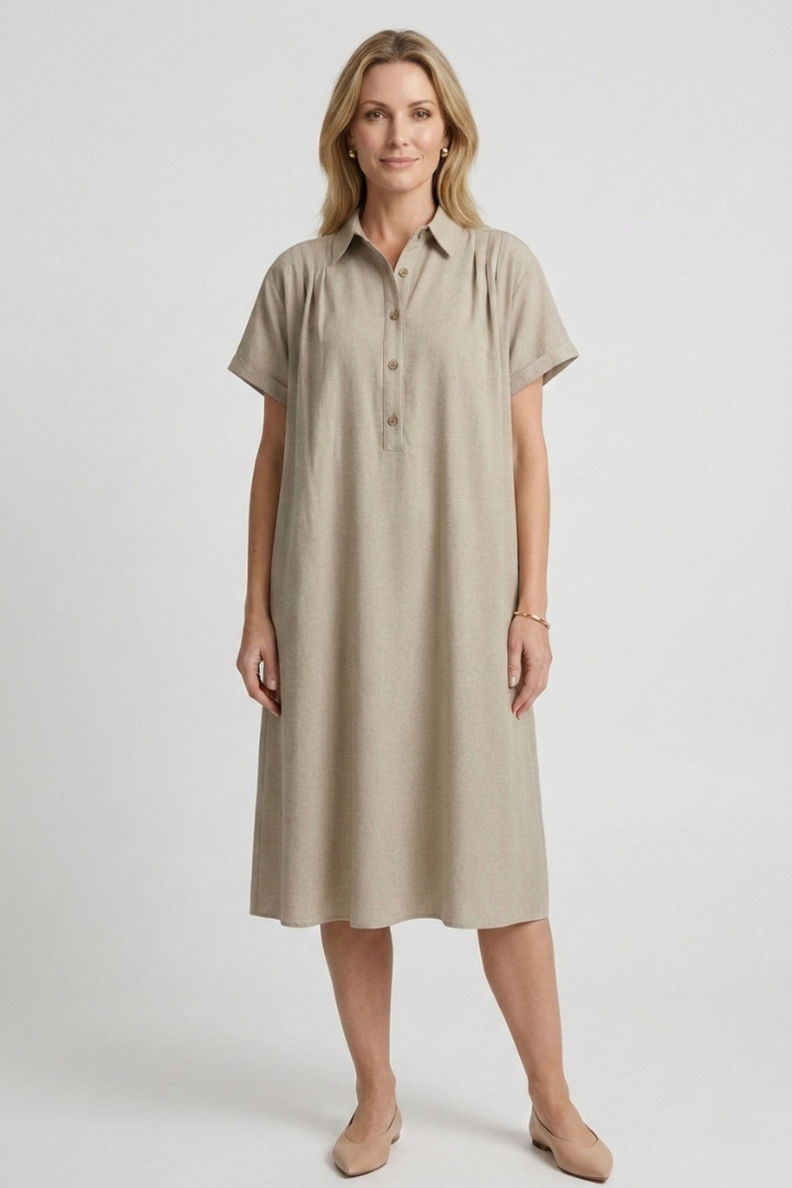 Lila | Elegant Button Placket Dress