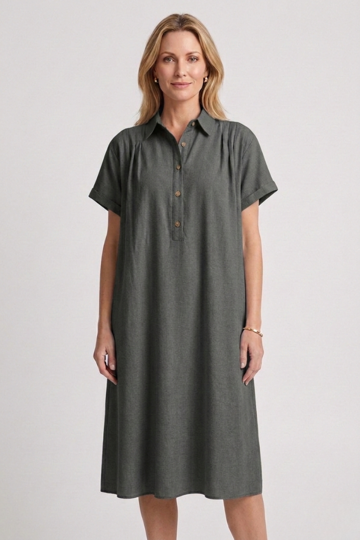 Lila | Elegant Button Placket Dress