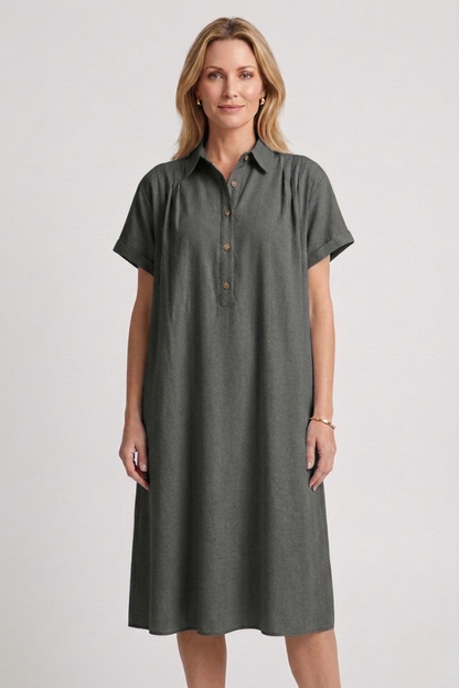 Lila | Elegant Button Placket Dress