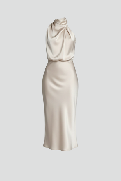Elena | High Neck Draped Dress