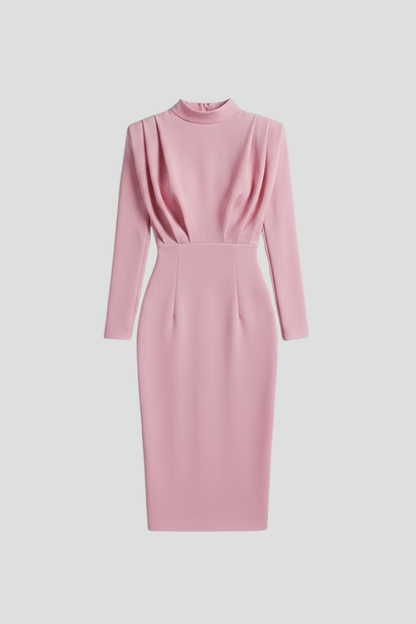 Lila | Elegant High Neck Long Sleeve Dress