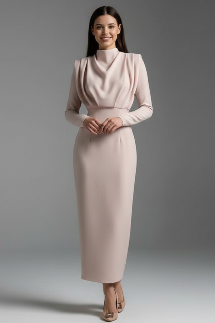 Vivienne | High Neck Long Sleeve Dress