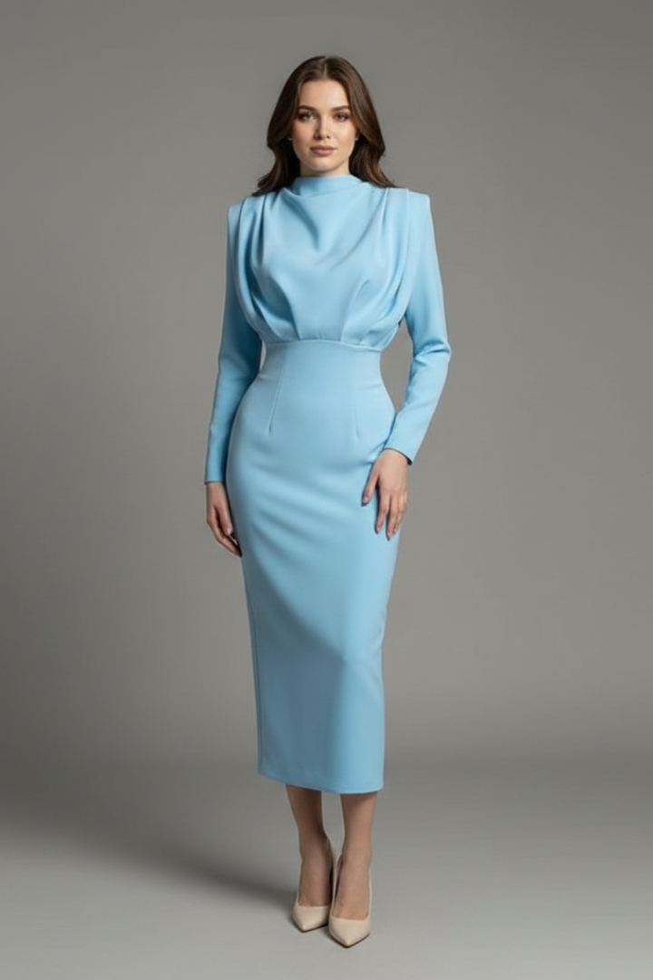 Vivienne | High Neck Long Sleeve Dress