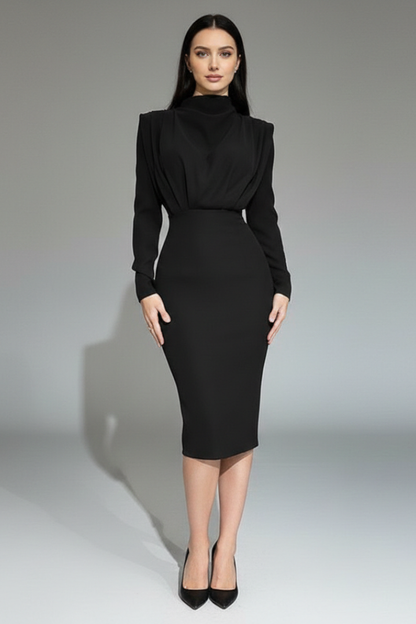 Vivienne | High Neck Long Sleeve Dress