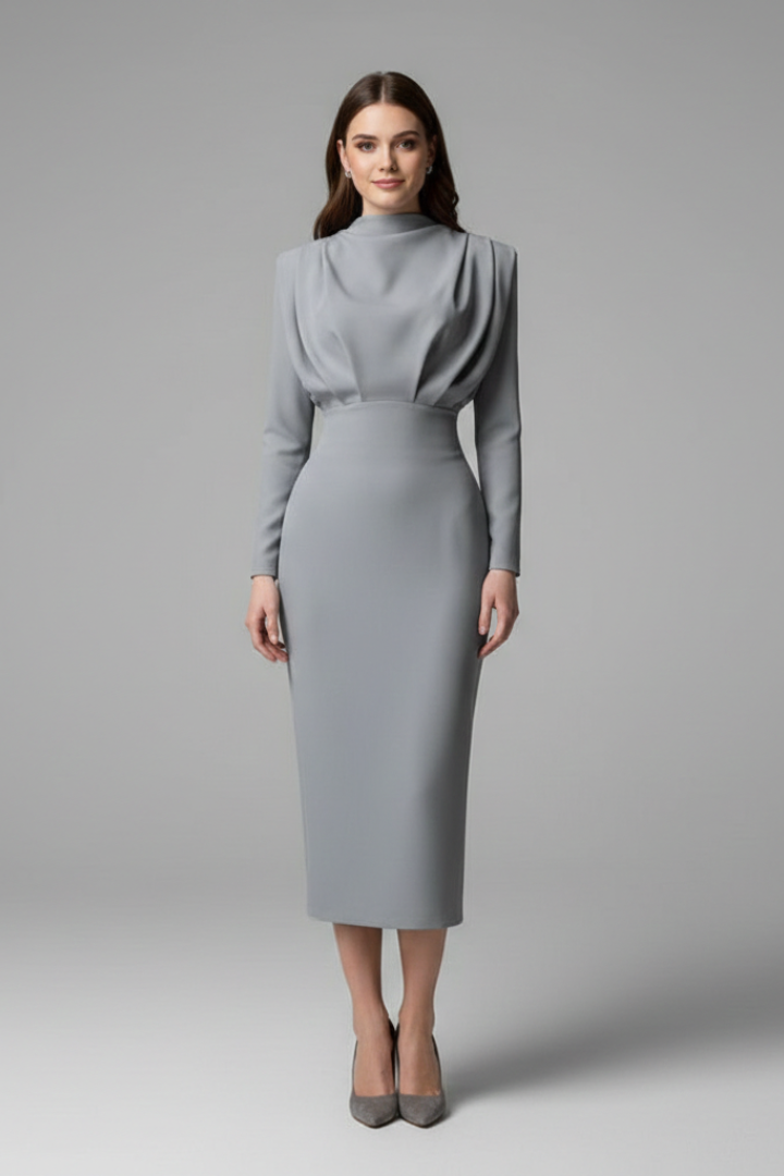 Vivienne | High Neck Long Sleeve Dress