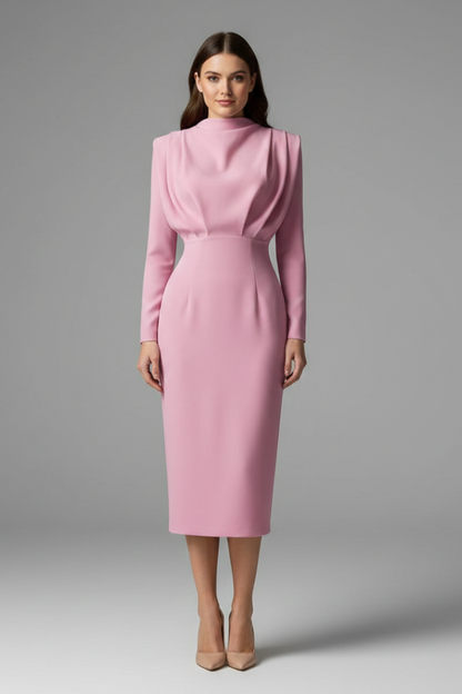Vivienne | High Neck Long Sleeve Dress