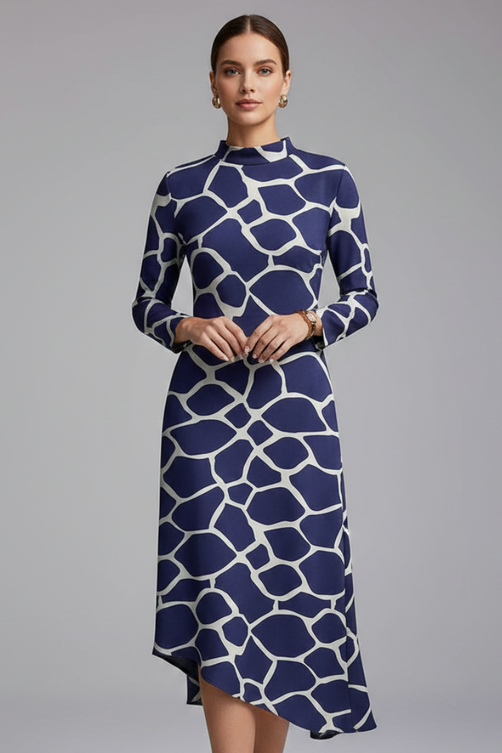 Lena | Irregular Hem Long Sleeve Dress