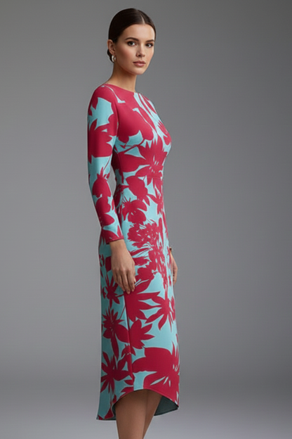 Lena | Irregular Hem Long Sleeve Dress