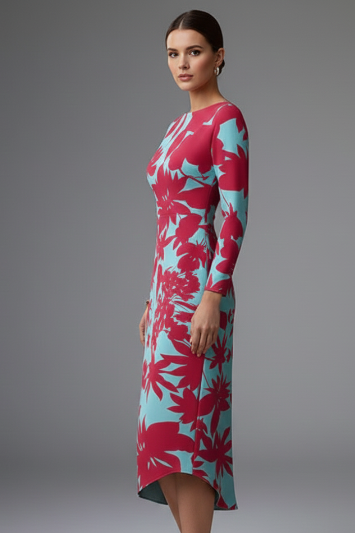 Lena | Irregular Hem Long Sleeve Dress