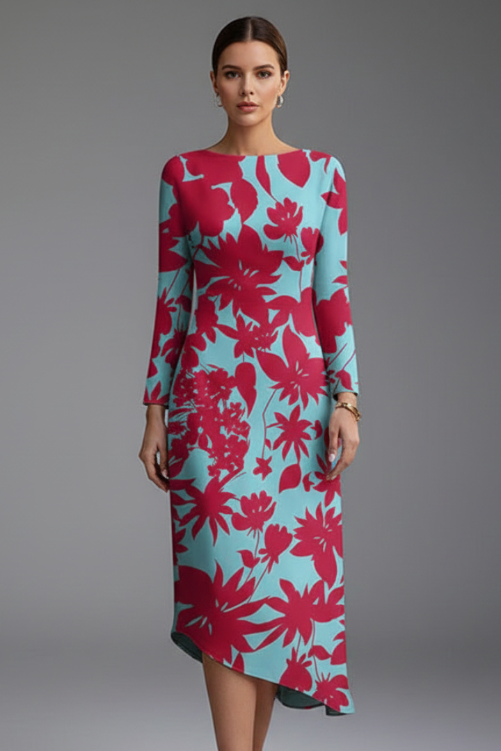Lena | Irregular Hem Long Sleeve Dress