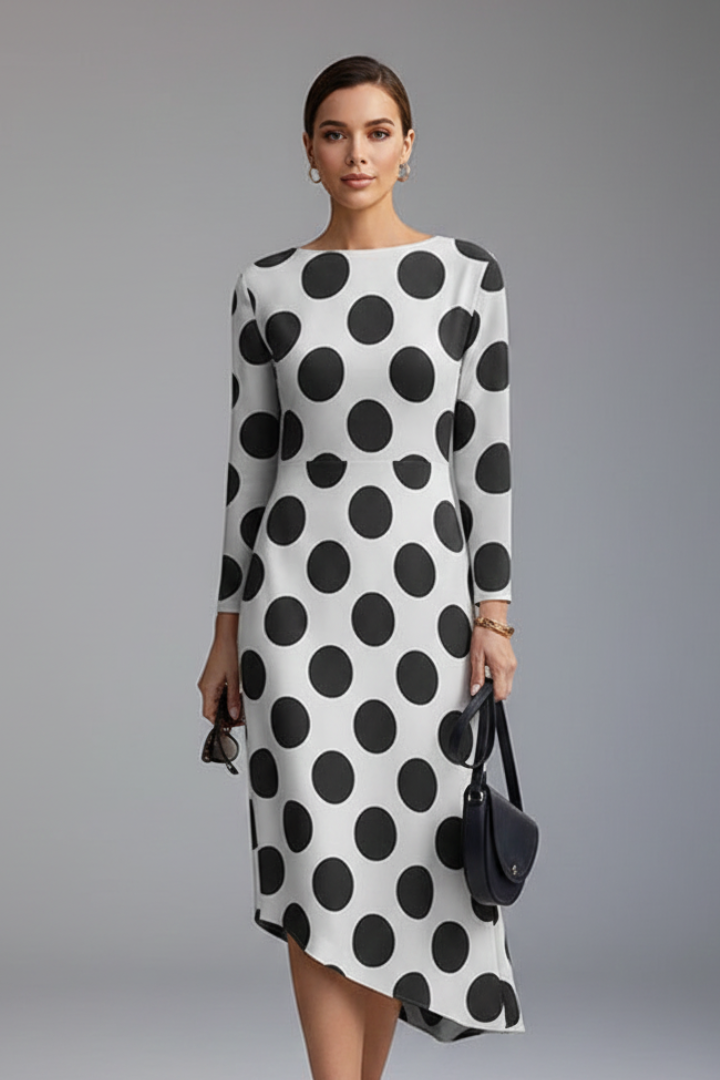 Lena | Irregular Hem Long Sleeve Dress