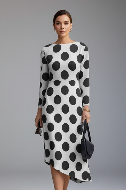 Lena | Irregular Hem Long Sleeve Dress