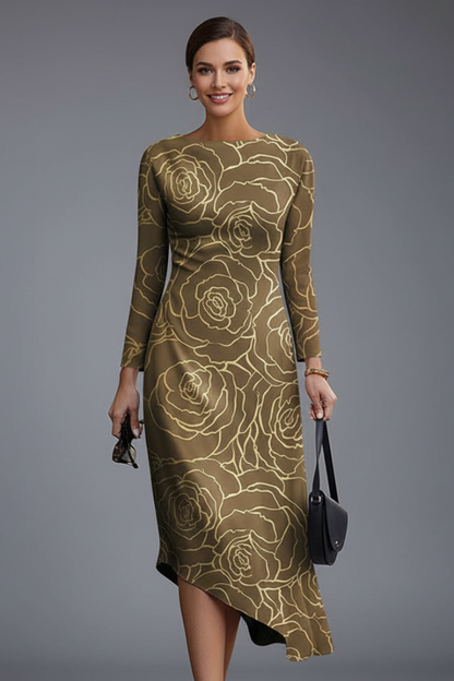 Lena | Irregular Hem Long Sleeve Dress