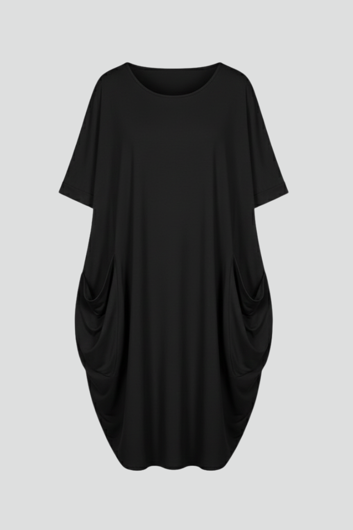 Lena | Elegant Round Neck Short Sleeve Dress