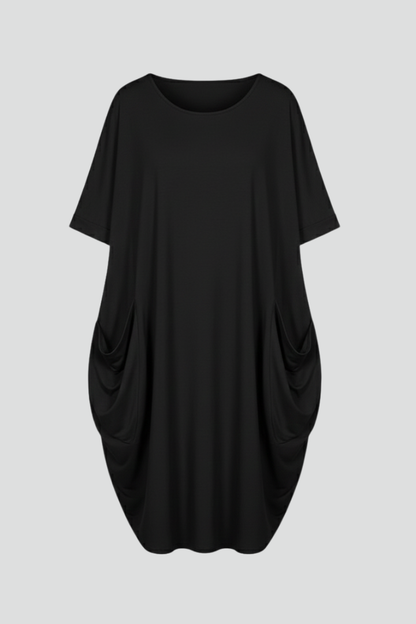 Lena | Elegant Round Neck Short Sleeve Dress