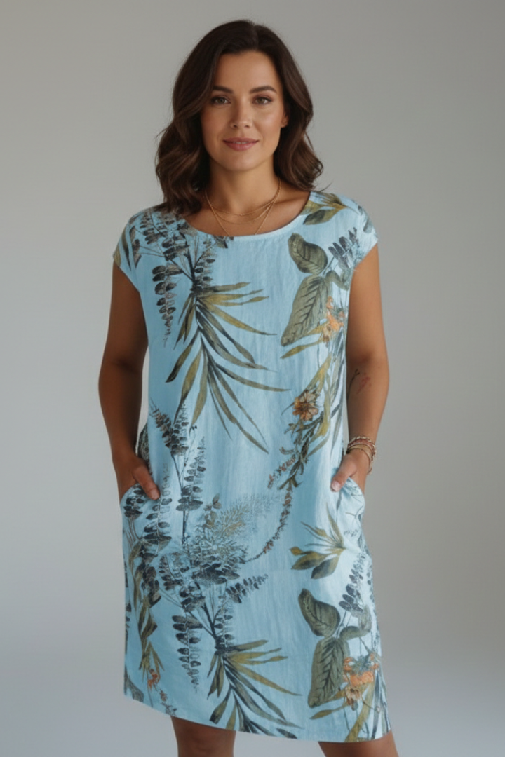 Lena | Printed Round Neck Dress