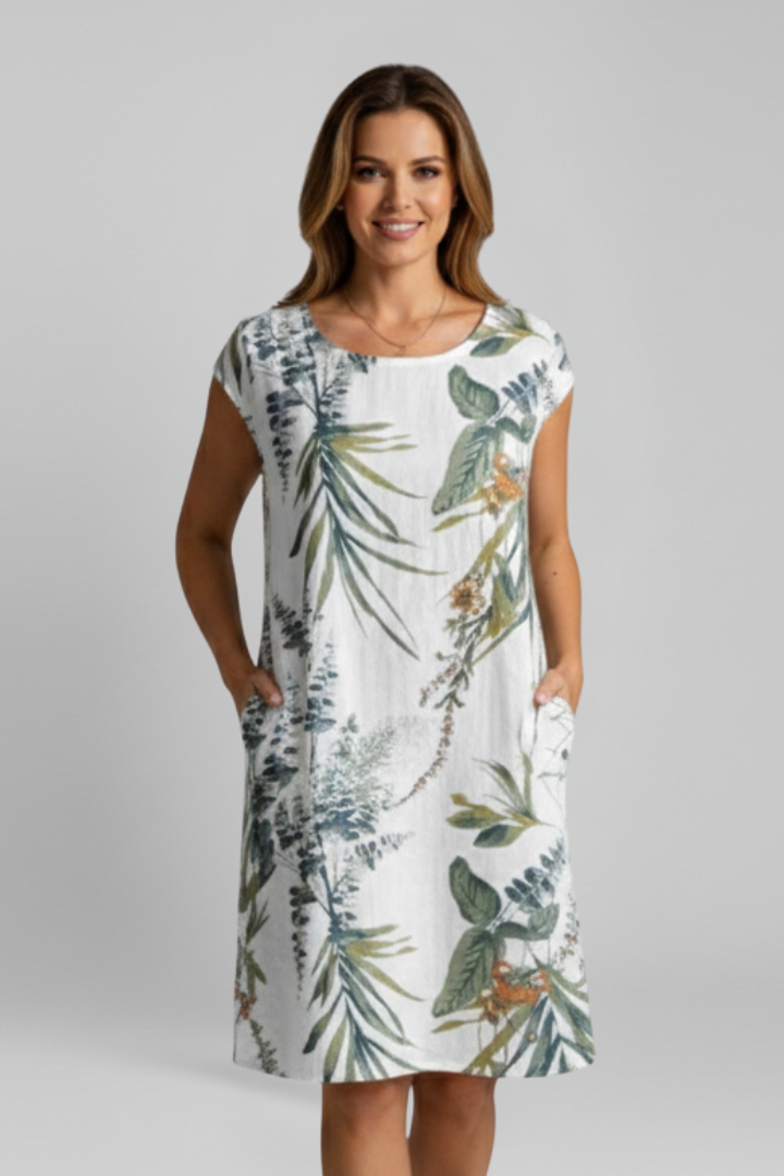 Lena | Printed Round Neck Dress