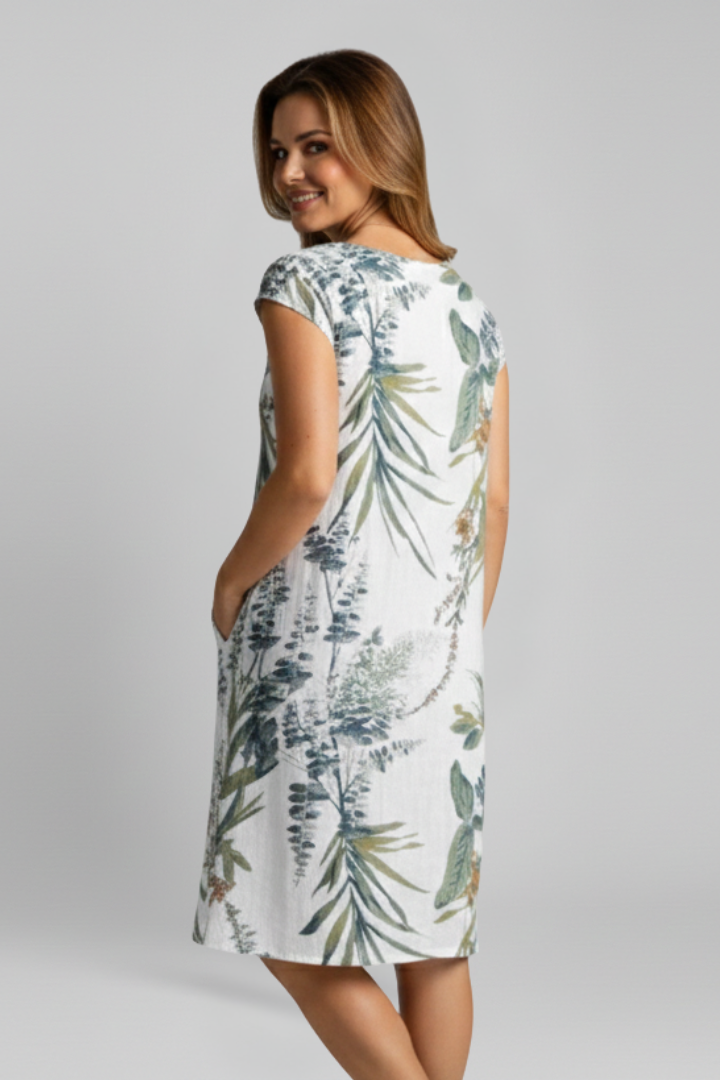 Lena | Printed Round Neck Dress