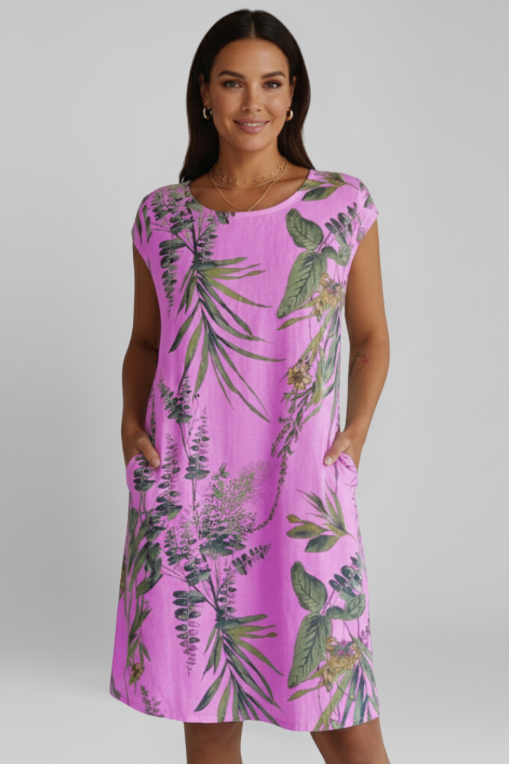 Lena | Printed Round Neck Dress