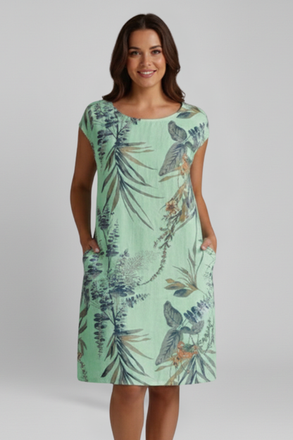 Lena | Printed Round Neck Dress