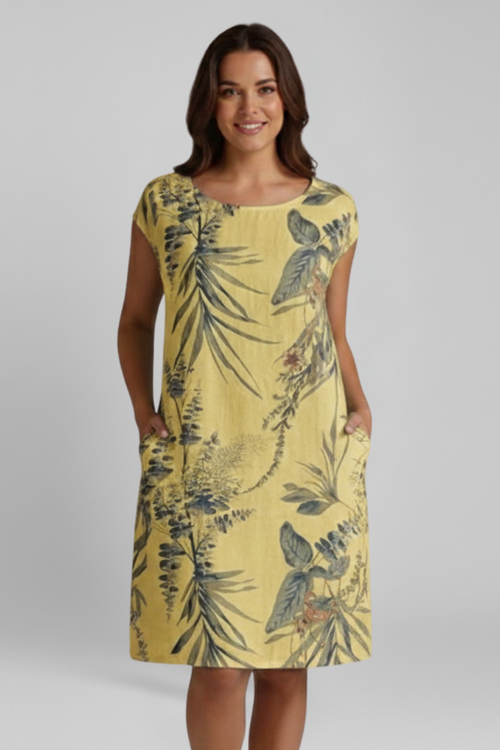 Lena | Printed Round Neck Dress