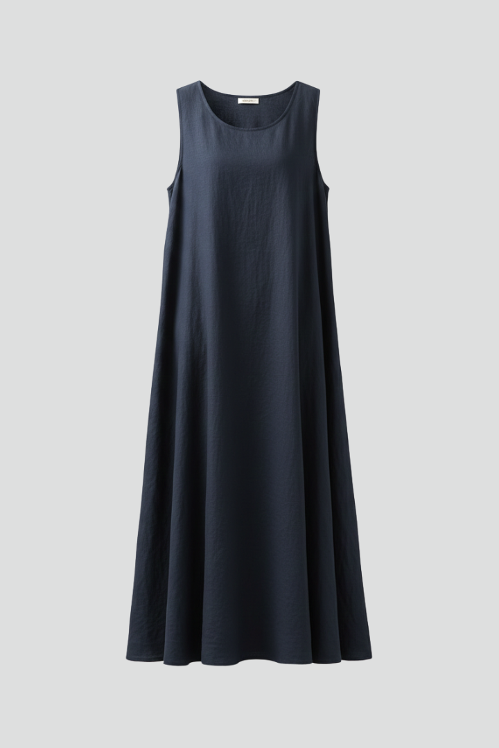 Isla | Elegant Round Neck Dress with Pockets