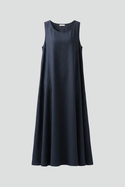 Isla | Elegant Round Neck Dress with Pockets