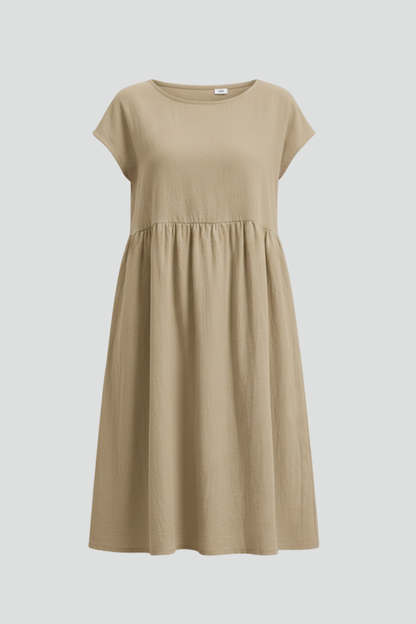 Lila | Elegant Round Neck Dress with Pockets