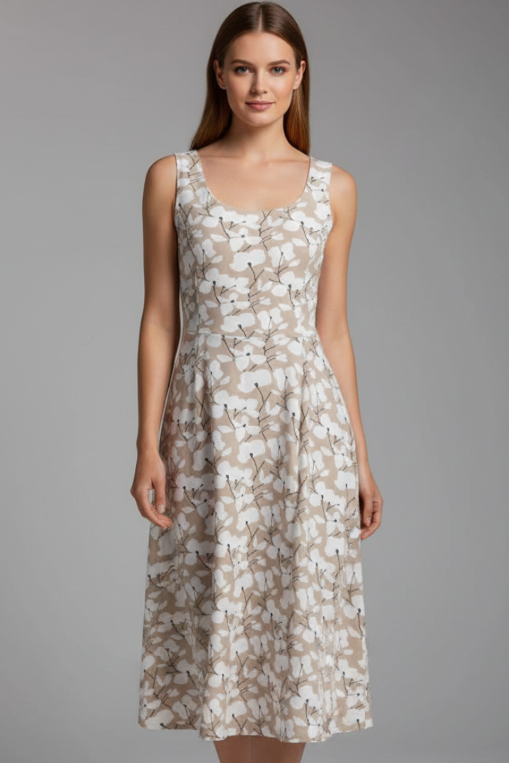 Elena | Sleek Sleeveless Round Neck Dress